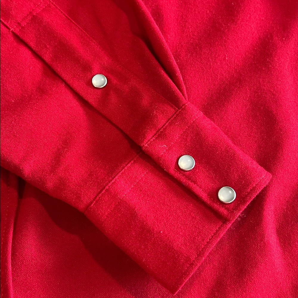 Pendleton - Vibrant Red Wool Shirt, Button Down - image 8